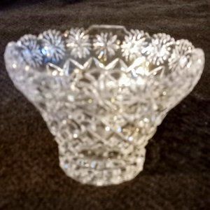 Vintage Cut Glass Lead Crystal Basket/Bowl